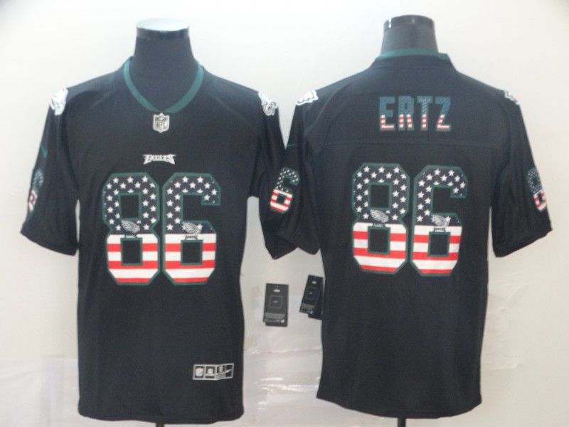 Men Philadelphia Eagles #86 Ertz Nike USA Flag Fashion Black Color Rush Limited NFL Jersey->philadelphia eagles->NFL Jersey